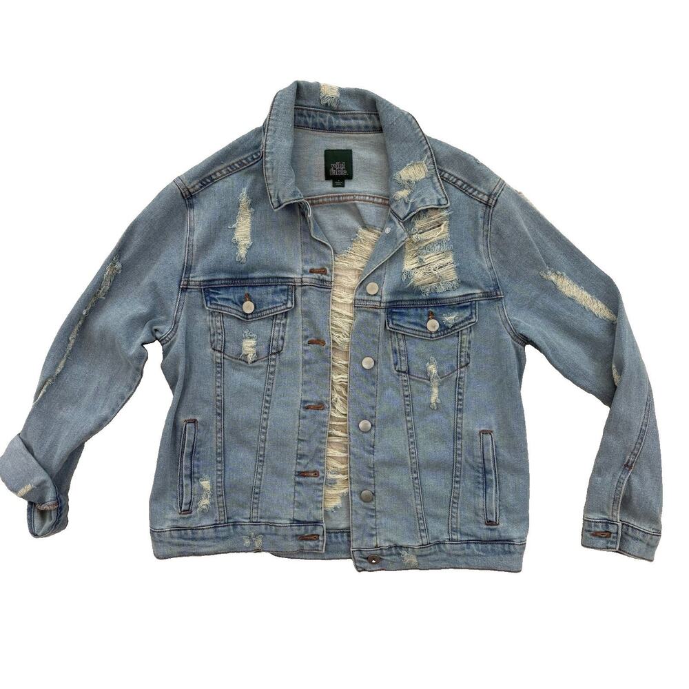 Wild Fable Women's Distressed Denim Jacket Size Small